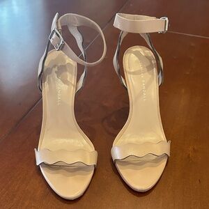 Loeffler Randall Reina Beige Ankle Strap Heels 6.5B